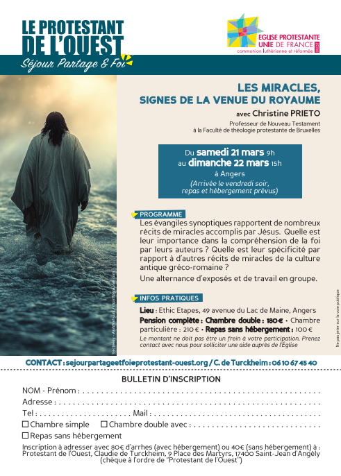 Les miracles, signes de la venue du Royaume - Région-ouest